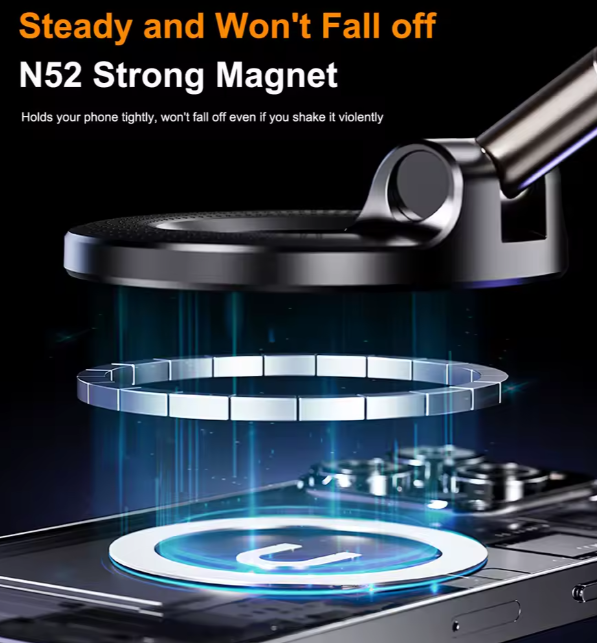Xiaomi K007 Güçlü Manyetik Telefon Tutucu Katlanabilir Tasarım 360° ° Araba, Banyo Manyetik Braketi için Ayarlanabilir Vakumlu telefon tutacağı