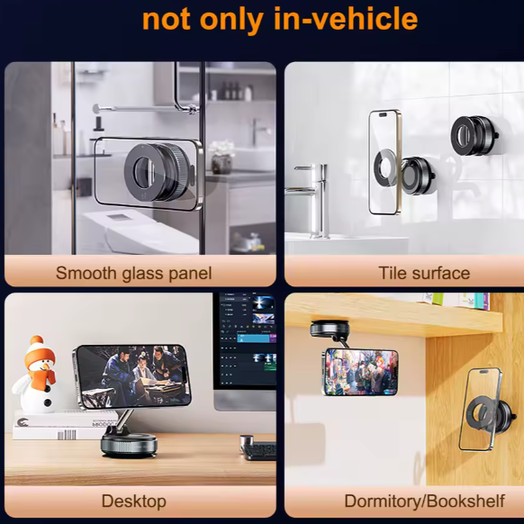 Xiaomi K007 Güçlü Manyetik Telefon Tutucu Katlanabilir Tasarım 360° ° Araba, Banyo Manyetik Braketi için Ayarlanabilir Vakumlu telefon tutacağı